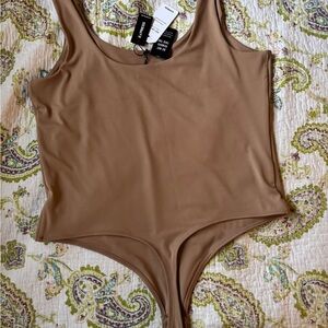 Express Camel Sleeveless Bodysuit
